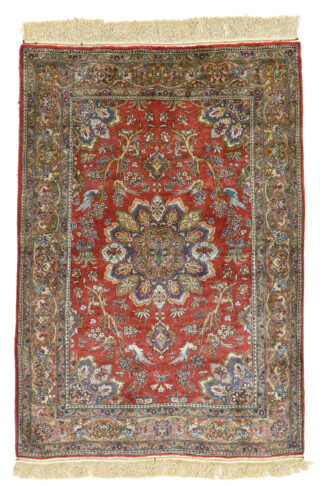 Medallion Silk Red Tabriz 1